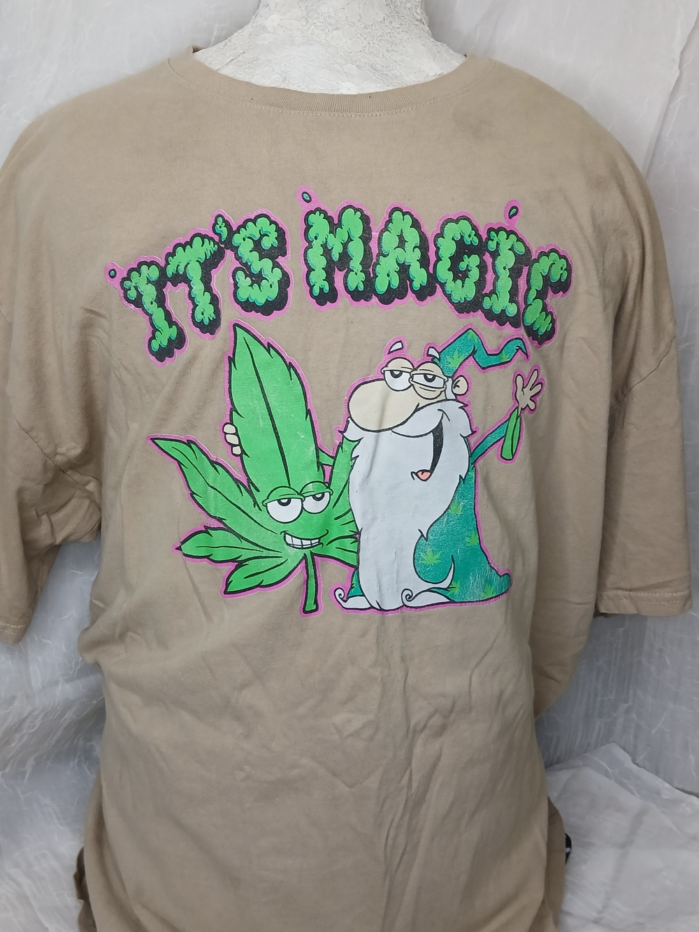 Miken Beige Shirt with Blue Logo